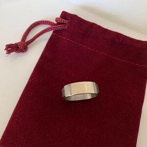 Men’s Tungsten Cross Ring – Size 11.5 – Spanish Engraved Christian Band